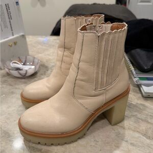 Women's Cream Ankle Boots